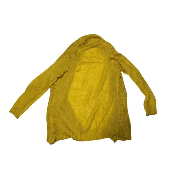 A Ida Mustard Yellow Open Wool Mohair Cardigan Size M - Picture 3 of 6